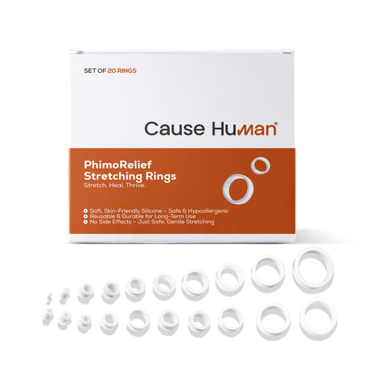 Cause Human PhimoRelief Stretching rings for Phimosis | Pack of 20 rings | Safe on SKin