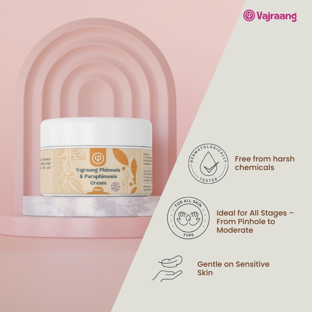 Vajraang Phimosis & Paraphimosis™ cream – Fast results – 60g