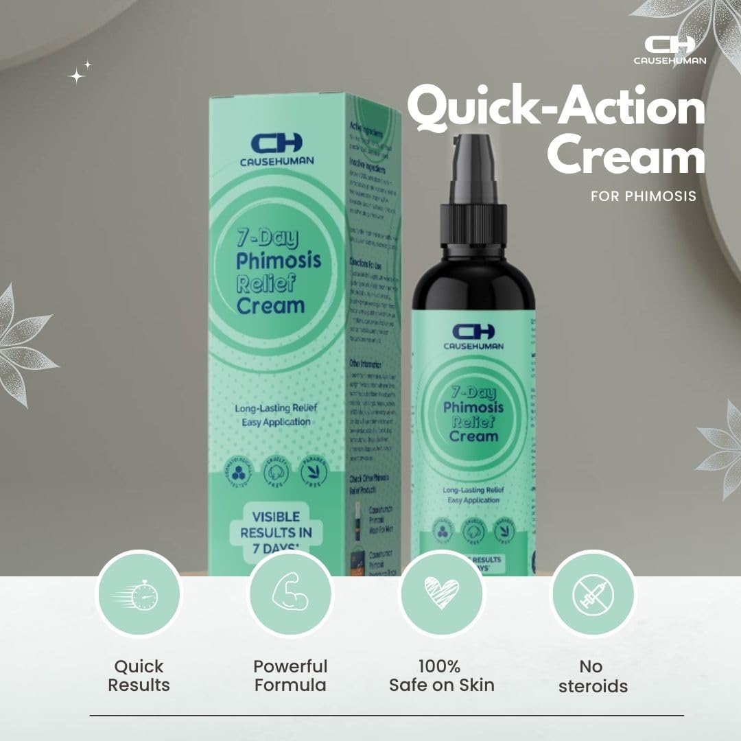 7-Day Phimosis Cream | Steroid-Free Treatment for Fast Relief at Home | Visible Results in 7 Days* | 90g