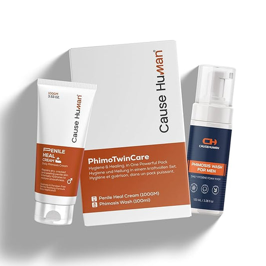 PhimoTwinCare – Penile Heal™ Cream (100g) & Phimosis Wash for Men (100ml) | Daily Use Combo | Made for Phimosis