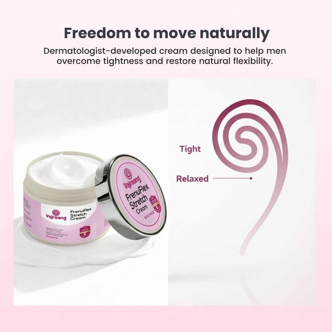 FrenuFlex™  Stretch Cream for Men (50g) – Quick Relief in 15 Days | Long-Lasting Supply | Softens Tight Skin & Improves Flexibility