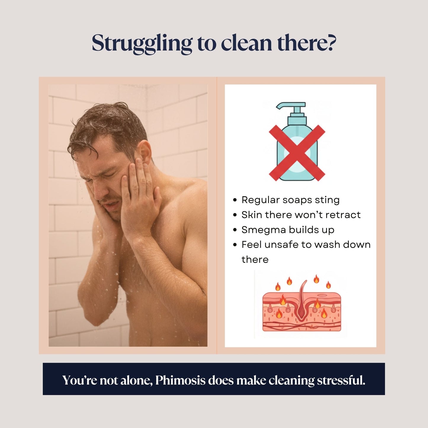 PhimoTwinCare – Penile Heal™ Cream (100g) & Phimosis Wash for Men (100ml) | Daily Use Combo | Made for Phimosis