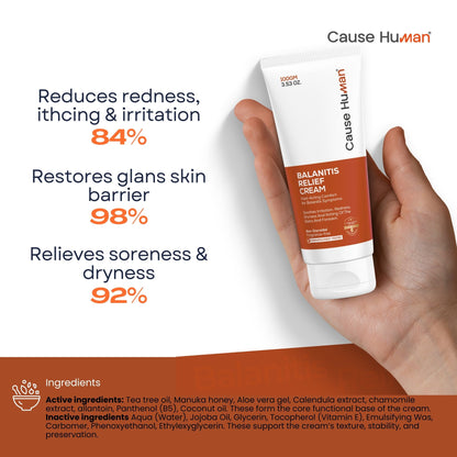Balanitis Relief Cream for Men – Soothes Redness, Itching & Dryness – Safe for Glans & Foreskin – 100g