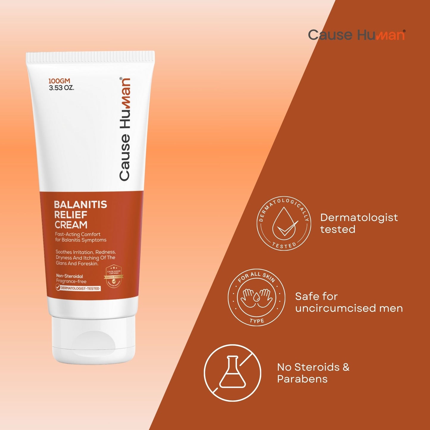 Balanitis Relief Cream for Men – Soothes Redness, Itching & Dryness – Safe for Glans & Foreskin – 100g