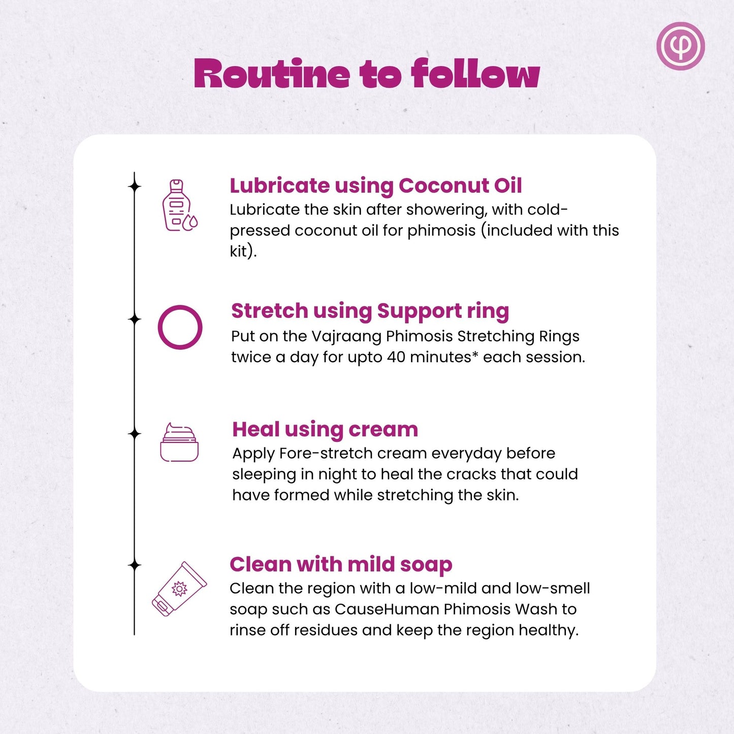 Phimosis Stretching Rings (20 Rings set) With fore-stretch phimosis cream, Applicator tool and ‘How to use’ booklet