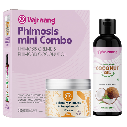 Vajraang phimosis mini combo with 'Phimosis and paraphimosis™ creme (60g) & Phimosis oil (100ml)