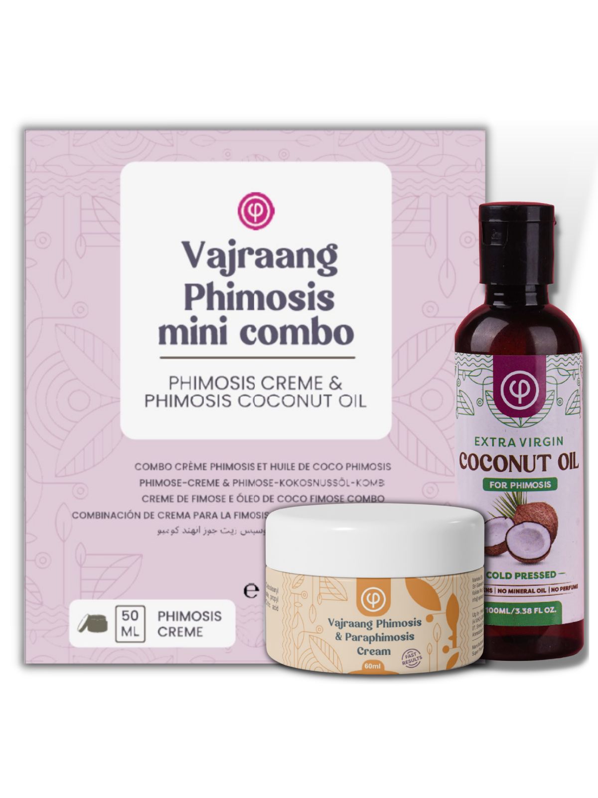 Vajraang phimosis mini combo with phimosis creme & phimosis oil