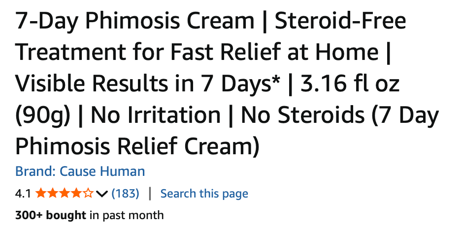 review of 7 day phimosis cream