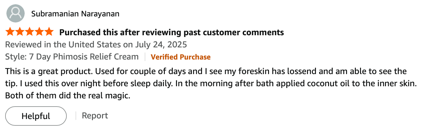 review of phimosis cream